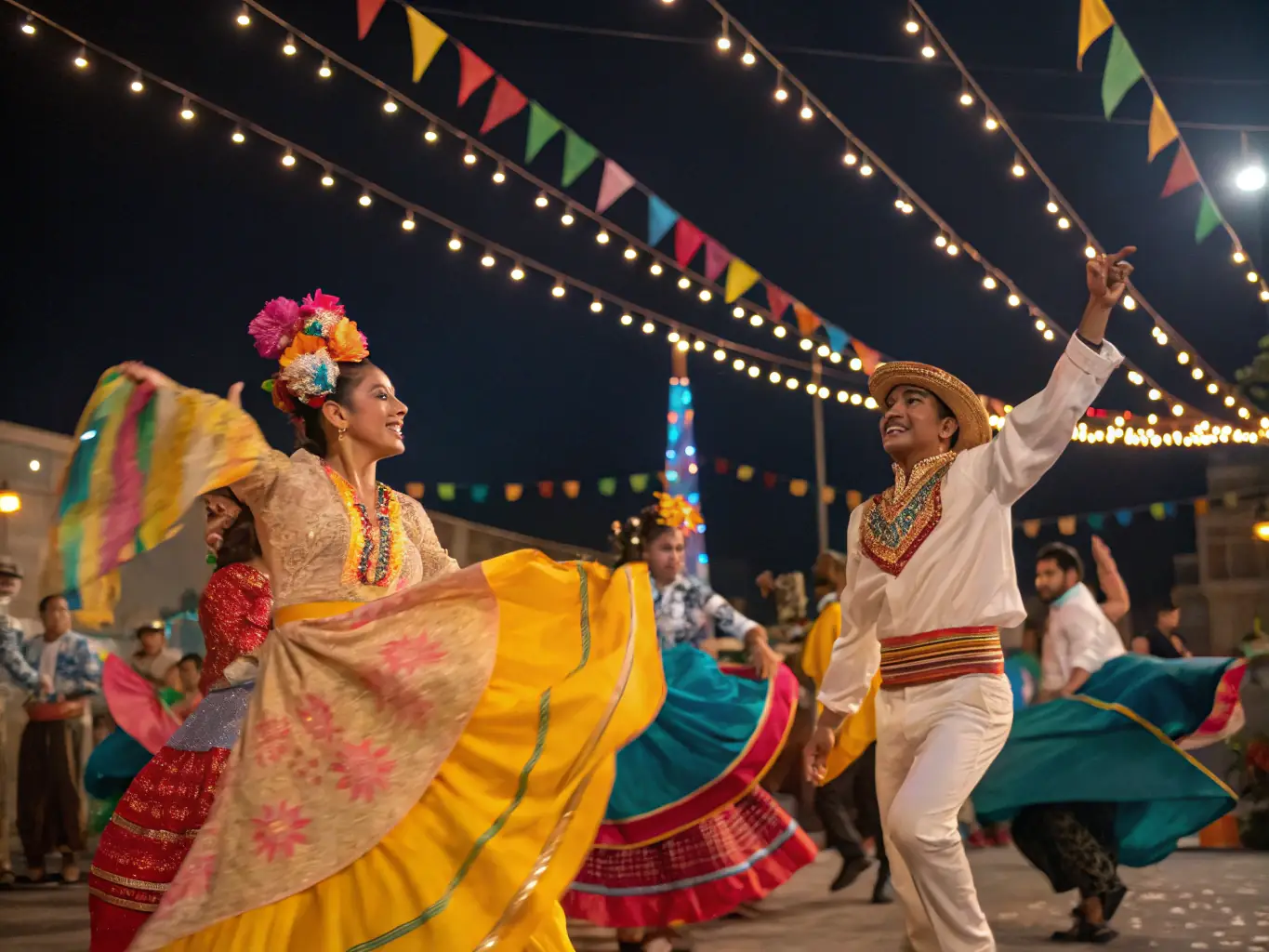 A photograph capturing a lively cultural festival organized by the association, featuring traditional music, dance, and local crafts, highlighting the organization's role in promoting cultural events.